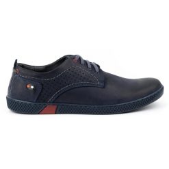 Antex Buty męskie casual 302 granatowe niebieskie. Niebieskie półbuty na co dzień męskie na jesień, z jeansu, biznesowe, bez zapięcia. Za 319.69 zł.