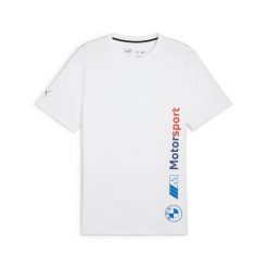 Męska koszulka Puma BMW MMS LOGO biała, rozmiar XXL. Białe koszulki sportowe męskie Puma, m, bez wzorów, z bawełny, bez kołnierzyka, bez ramiączek. Za 161.42 zł.