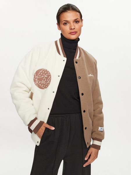 Mercer Amsterdam Kurtka bomber Unisex The All Out Varsity MEAP231007 Beżowy Regular Fit. Brązowe kurtki męskie Mercer Amsterdam, l, bez wzorów, z wełny, bez kaptura. Za 1,239.00 zł.