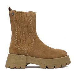 Botki G-Star Raw. Brązowe botki damskie G-Star Raw, retro, bez obcasa, na płaskiej podeszwie, bez zapięcia. Za 379.99 zł.