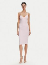 Elisabetta Franchi Sukienka koktajlowa AB-702-51E2 Fioletowy Regular Fit. Fioletowe sukienki damskie Elisabetta Franchi, bez wzorów, z syntetyku, wizytowe, bez kołnierzyka, bez ramiączek. Za 999.99 zł.