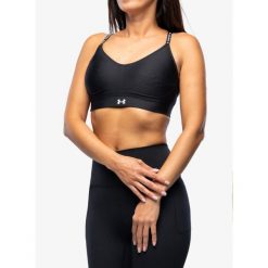 Biustonosz sportowy Under Armour Infinity Low Covered Sports Bra. Czarne obuwie sportowe damskie Under Armour, bez wzorów, na fitness i siłownię. Za 229.99 zł.