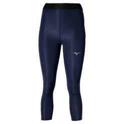 Damskie legginsy 3/4 Mizuno Core Impulse. Niebieskie legginsy sportowe damskie Mizuno, bez wzorów, do biegania. Za 211.00 zł.
