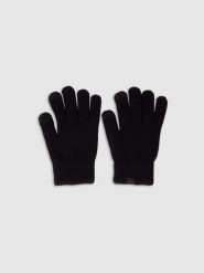 4F Rękawiczki dzianinowe Touch Screen dziecięce - czarne S/M. Czarne rękawiczki dziecięce 4f, bez wzorów, z dzianiny. Za 39.99 zł.