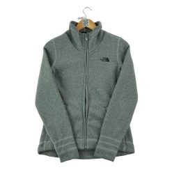 Second life - Kurtka polarowa TNF dla kobiet - Jak nowy. Szare kurtki damskie The North Face, bez wzorów, z polaru, bez kaptura, trekkingowe. Za 118.40 zł.