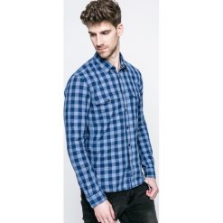 Tom Tailor Denim - Koszula. Szare koszule męskie marki Tom Tailor Denim, w kratkę, z bawełny, z klasycznym kołnierzykiem, z długim rękawem. W wyprzedaży za 89.90 zł.