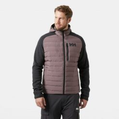 Kurtka z kapturem Helly Hansen Arctic Ocean Hybrid. Szare kurtki męskie Helly Hansen, bez wzorów, z puchu. W wyprzedaży za 682.50 zł.