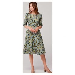 Sukienka Aerin Citrea 32 zielony. Zielone sukienki damskie marki Marie Zélie, na wiosnę, z aplikacjami, z bawełny, bez kołnierzyka, bez ramiączek. Za 497.00 zł.