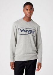 WRANGLER FRAME LOGO SWS MĘSKA BLUZA KLASYCZNA MID GREY MEL W6H1HAX37 112146195. Szare bluzy męskie Wrangler, m, bez wzorów, bez kaptura. Za 159.99 zł.
