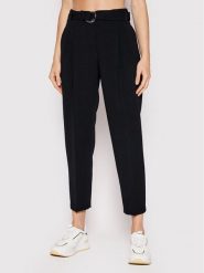 Boss Spodnie materiałowe Tapia 50438985 Czarny Regular Fit. Czarne spodnie materiałowe damskie Boss, bez wzorów, z materiału. Za 629.99 zł.