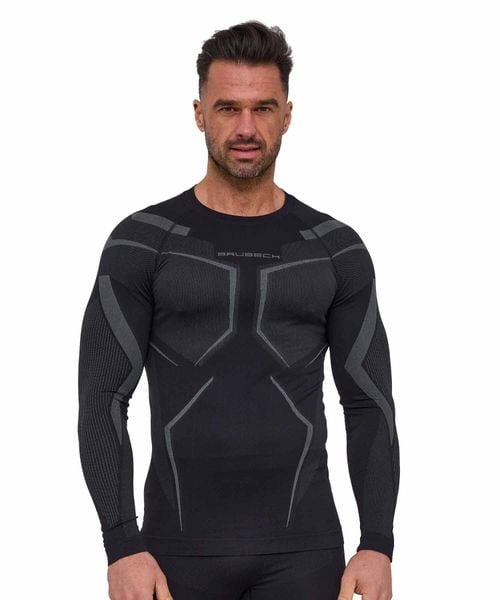 Bluza męska termoaktywna Brubeck DRY. Czarne bluzy męskie Brubeck, l, bez wzorów, z dzianiny, bez kaptura, do biegania. Za 159.99 zł.