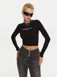 Miss Sixty Sweter 6L4RJ4340000 Czarny Slim Fit. Czarne swetry damskie Miss Sixty, l, bez wzorów, z jedwabiu, bez kołnierzyka, bez ramiączek, bez kaptura. Za 679.99 zł.