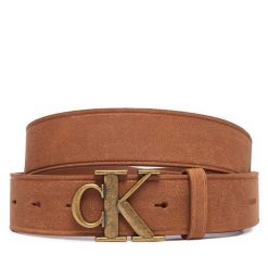 Pasek Calvin Klein. Brązowe paski damskie Calvin Klein, bez wzorów. Za 289.99 zł.