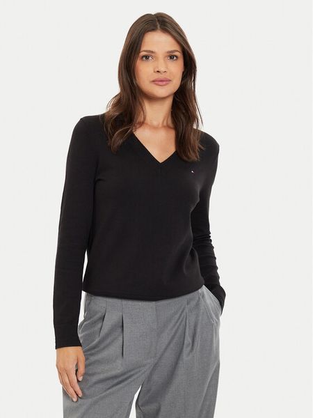 Tommy Hilfiger Sweter WW0WW40098 Czarny Regular Fit. Czarne swetry damskie Tommy Hilfiger, xxs, bez wzorów, z syntetyku, bez kołnierzyka, bez ramiączek, bez kaptura. Za 249.99 zł.