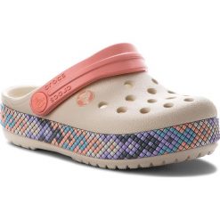Klapki CROCS - Crocband Gallery Clog K 205171 Stucco/Melon. Sandały dziewczęce marki Crocs. W wyprzedaży za 139.00 zł.