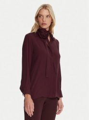 Marella Koszula Cabiria 2523116071 Bordowy Regular Fit. Czerwone bluzki damskie Marella, bez wzorów, z acetatu, bez kołnierzyka, bez ramiączek. Za 899.99 zł.