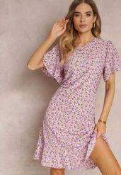 Fioletowa Sukienka Midi o Pudełkowym Kroju w Kwiaty Kimbr. Fioletowe sukienki damskie Renee, l, bez wzorów, bez kołnierzyka, bez ramiączek, midi. Za 39.99 zł.