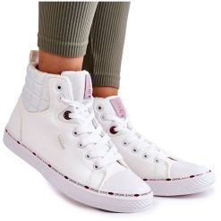 Damskie Wysokie Trampki Cross Jeans KK2R4060C Białe. Białe trampki i tenisówki damskie bez wzorów, z jeansu, klasyczne, bez zapięcia. Za 240.34 zł.
