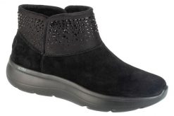 Buty zimowe damskie, On-The-GO Encore - Winter Gleam. Czarne obuwie sportowe damskie Skechers, bez wzorów, z materiału. Za 279.99 zł.