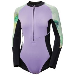 Damski 1-częściowy kostium kąpielowy z długim rękawem Helly Hansen Waterwear. Zielone kostiumy jednoczęściowe damskie Helly Hansen, l, bez wzorów, z elastanu, sportowe, żeglarskie. Za 672.50 zł.