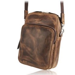 Listonoszka skórzana saszetka vintage PAOLO PERUZZI IN-44-BR brązowa. Brązowe saszetki męskie Paolo Peruzzi, z bawełny, vintage. Za 159.99 zł.