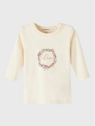 NAME IT Bluzka 13210028 Écru Regular Fit. Bluzki dla dziewczynek Name it, bez wzorów, z bawełny, bez ramiączek. Za 64.99 zł.