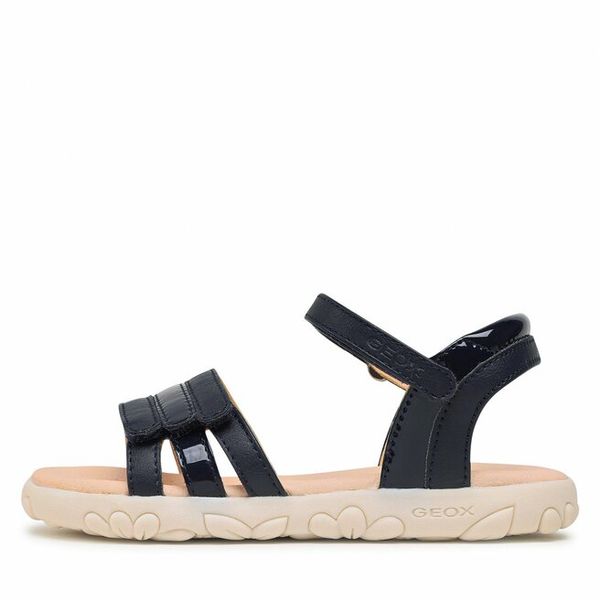 Sandały Geox. Niebieskie sandały dziewczęce Geox, bez zapięcia. Za 184.99 zł.