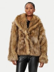 Gina Tricot Futro 24547 Brązowy Regular Fit. Brązowe płaszcze damskie Gina Tricot, xl, bez wzorów, z futra, bez kaptura. Za 429.99 zł.