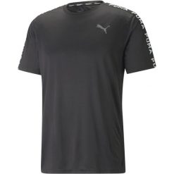 Koszulka fitness męska PUMA Fit Taped. Czarne koszulki sportowe męskie Puma, m, bez wzorów, bez kołnierzyka, bez ramiączek, na fitness i siłownię. Za 69.99 zł.