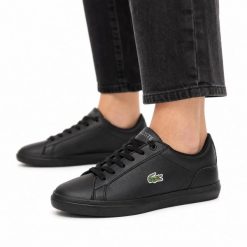 Buty damskie sneakersy sportowe Lacoste LEROND BL 21 1 CUJ. Czarne obuwie sportowe damskie Lacoste, bez wzorów, z materiału, trekkingowe. Za 359.00 zł.