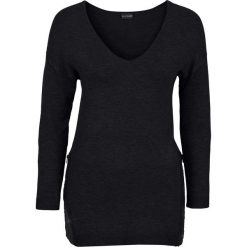 Sweter z aplikacją z cekinów bonprix czarny. Swetry damskie bonprix. Za 59.99 zł.