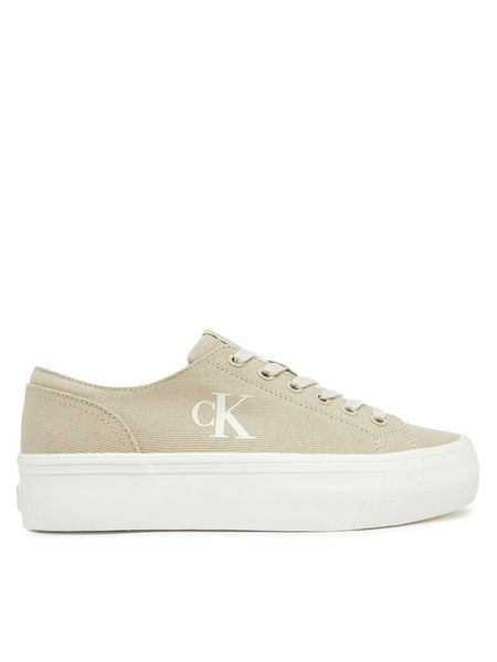 Calvin Klein Jeans Tenisówki Vulc Flatform Low Cv Mg YW0YW01763 Beżowy. Brązowe trampki i tenisówki damskie Calvin Klein Jeans, bez wzorów, z jeansu, bez zapięcia. Za 209.99 zł.