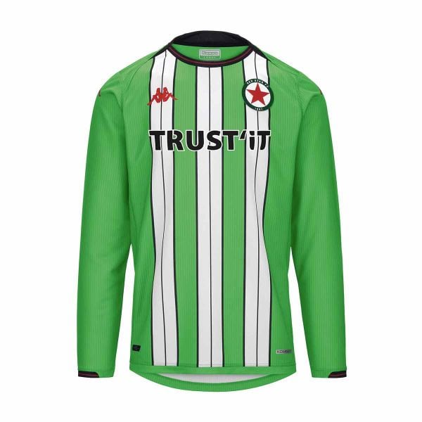 Koszulka domowa z długim rękawem Red Star FC Kombat 2023/24. Białe koszulki sportowe męskie Kappa, bez wzorów, bez kołnierzyka, bez ramiączek, do piłki nożnej. W wyprzedaży za 276.50 zł.