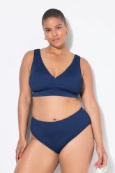 Damskie Figi od bikini figi wysoki stan drobna faktura. Niebieskie bikini damskie Ulla Popken, plus size, bez wzorów, plus size. Za 91.99 zł.