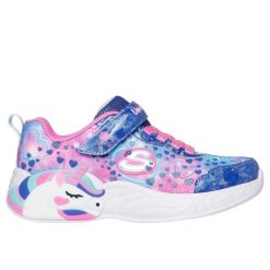 Sneakersy dziewczęce Skechers Unicorn Dreams Heart Sparkles. Szare buty sportowe dziewczęce Skechers, bez wzorów, bez zapięcia. Za 218.99 zł.