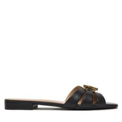 Klapki LAUREN RALPH LAUREN. Czarne klapki damskie Lauren Ralph Lauren, bez wzorów, bez obcasa. Za 659.99 zł.