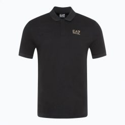 Koszulka męska EA7 Emporio Armani Train 7 Lines Polo black 0200. Czarne koszulki polo męskie EA7 Emporio Armani, m, bez wzorów, z bawełny, biznesowe, bez ramiączek. Za 369.99 zł.