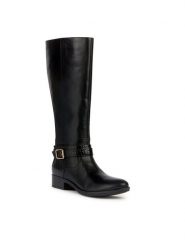 Geox Oficerki D Felicity D36G1A 04340 C9999 Czarny. Czarne kozaki damskie Geox, ze skóry, bez obcasa, na płaskiej podeszwie. Za 899.99 zł.