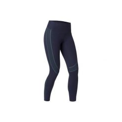 Legginsy Slim Gym & Pilates 560 damskie granatowe. Niebieskie legginsy damskie DOMYOS, l, bez wzorów, z bawełny. Za 89.99 zł.