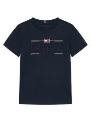 Tommy Hilfiger T-Shirt Icons KB0KB10360 Granatowy Regular Fit. Niebieskie t-shirty dla chłopców Tommy Hilfiger, bez wzorów, z bawełny, bez ramiączek. Za 209.99 zł.