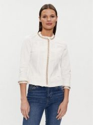 Liu Jo Kurtka jeansowa UXX039 D4128 Biały Regular Fit. Białe kurtki damskie Liu Jo, bez wzorów, z jeansu, bez kaptura. Za 719.99 zł.