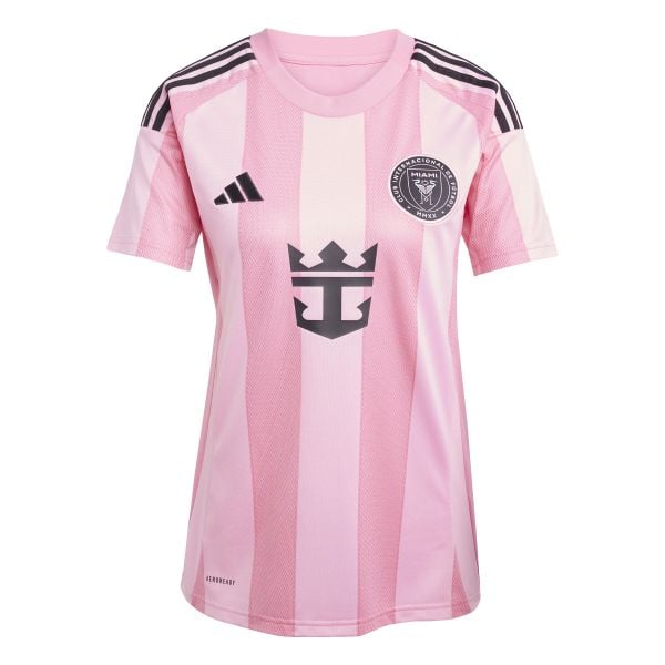 Koszulka domowa dla kobiet Inter Miami FC 2025/26. Czerwone koszulki sportowe damskie Adidas, bez wzorów, klasyczne, bez kołnierzyka. W wyprzedaży za 348.00 zł.