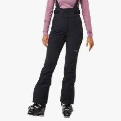 Spodnie narciarskie damskie Swedemount Vail Softshell Bib Pants wodoodporne. Czarne spodnie materiałowe damskie SWEDEMOUNT, bez wzorów, z softshellu, narciarskie. Za 447.00 zł.