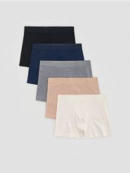 5 pack bokserek long z merceryzowanej bawełny - beżowy. Brązowe bokserki męskie Reserved, l, bez wzorów, z bawełny. Za 125.99 zł.