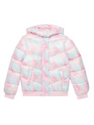 Guess Kurtka zimowa J5YL02 WEGY0 Różowy Regular Fit. Czerwone buty zimowe dziewczęce Guess, na zimę, z aplikacjami, z syntetyku, bez kaptura. Za 279.99 zł.