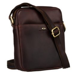 Męska torba Peterson PTN 720-OPU c. brązowa. Brązowe torby na ramię męskie Peterson, bez wzorów, ze skóry, eleganckie, na ramię. Za 177.99 zł.