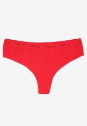 Czerwone Prążkowane Majtki Stringi z Napisem Avinivia. Czerwone stringi damskie Born2be, l, bez wzorów, prążkowane. Za 4.99 zł.