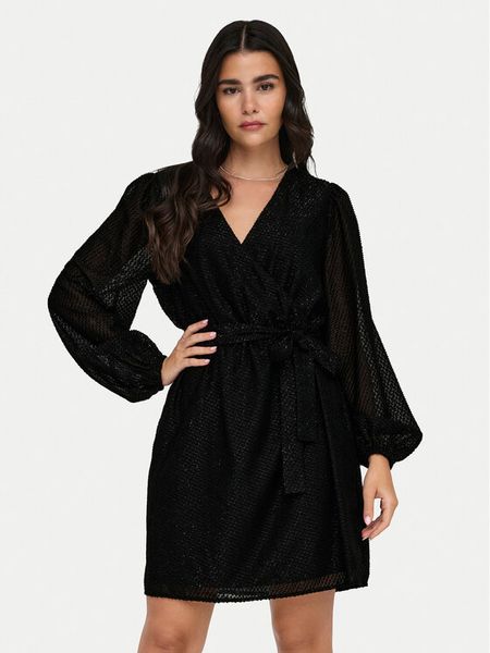 JDY Sukienka koktajlowa Roxy 15335628 Czarny Regular Fit. Czarne sukienki damskie JDY, xs, bez wzorów, z syntetyku, wizytowe, bez kołnierzyka, bez ramiączek. Za 129.99 zł.