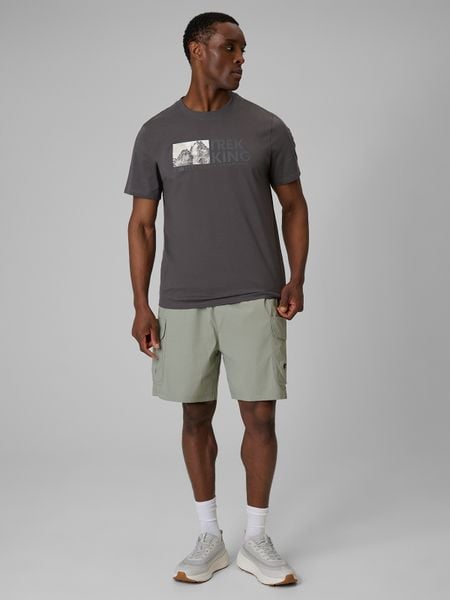 4F Spodenki tkaninowe męskie - khaki S. Brązowe szorty męskie 4f, m, bez wzorów, z materiału. Za 129.99 zł.