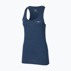 Koszulka do biegania damska Mizuno Impulse Core Tank. Niebieskie t-shirty damskie Mizuno, l, bez wzorów, z materiału, klasyczne, bez kołnierzyka. Za 119.99 zł.
